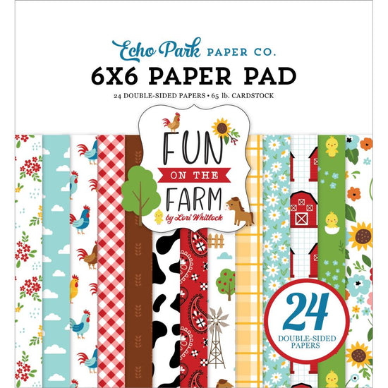 Echo Park Double-Sided Paper Pad 6"X6" 24/Pkg Fun On The Farm