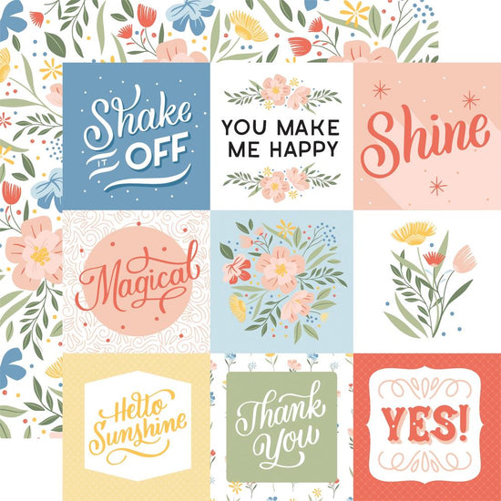 Salutations No. 1 Double-Sided Cardstock 12"X12" 4”x4” Journaling Cards