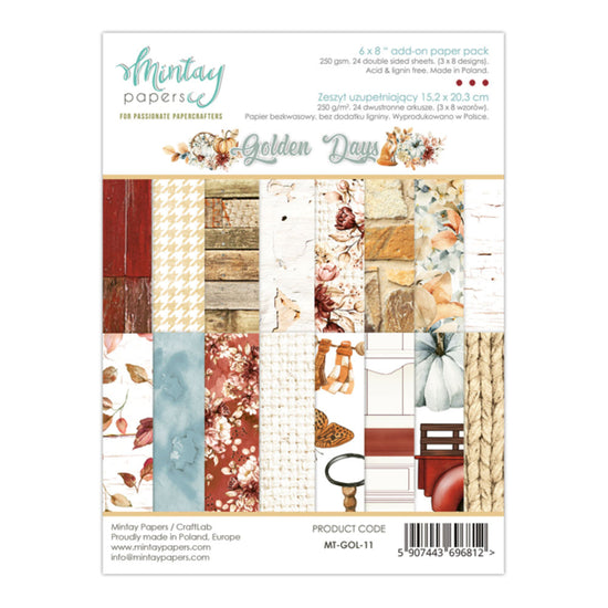 Mintay 6 X 8 ADD-ON PAPER PAD - GOLDEN DAYS