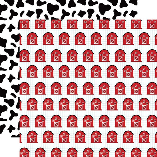 Fun On The Farm Double-Sided Cardstock 12"X12" Red Barns