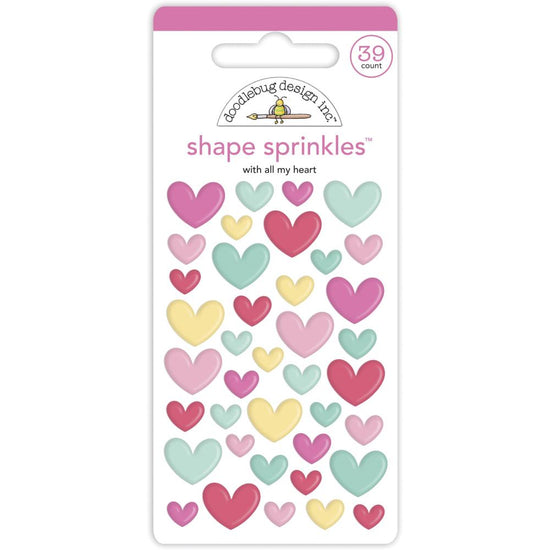 Doodlebug Sprinkles Adhesive Enamel Shapes With All My Heart