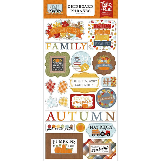 Fall Fever Chipboard 6"X13" Phrases
