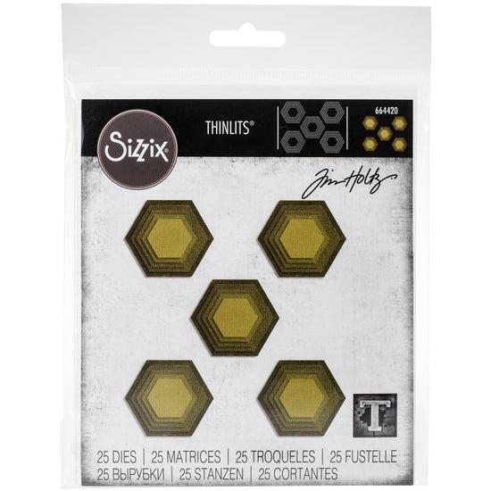 Sizzix Thinlits Die Set 25PK - Stacked Tiles, Hexagons Item 