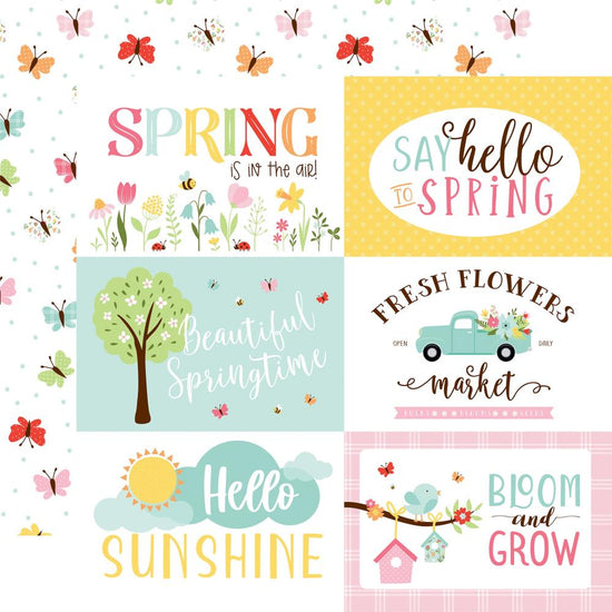 Welcome Spring Double-Sided Cardstock 12"X12" 6”x4” Journaling Cards
