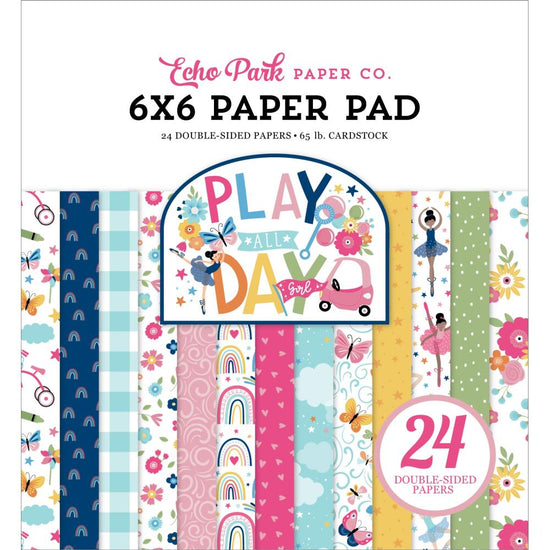 Echo Park Double-Sided Paper Pad 6"X6" 24/Pkg Play All Day Girl