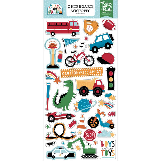 Play All Day Boy Chipboard 6"X13" Accents
