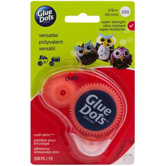 Glue Dots Clear Dot Disposable Dispenser Craft .375”