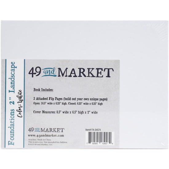 49 And Market Foundations 2" Landscape Album 6.5"X8.5" White