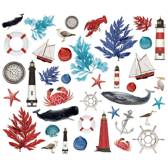 Simple Vintage Vintage Seas Bits & Pieces Die-Cuts 40/Pkg Nautical