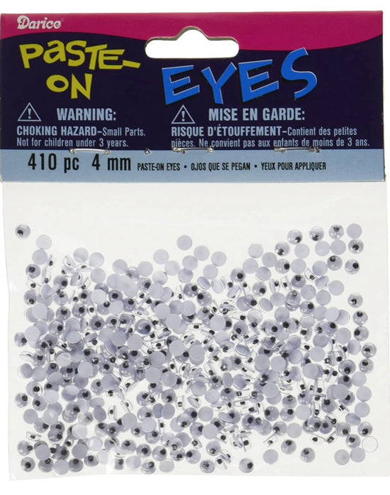 Darice paste-on eyes 410pcs 4mm