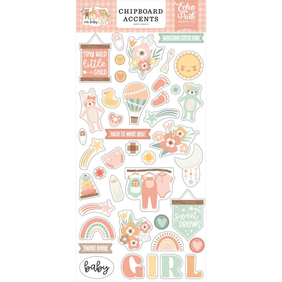 Our Baby Girl Chipboard 6"X13" Accents