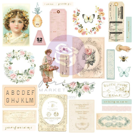 Miel By Frank Garcia Cardstock Ephemera 28/Pkg Shapes, Tags, Words, Foiled Accents
