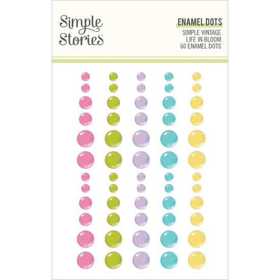 Simple Vintage Life In Bloom Enamel Dots Embellishments Glitter