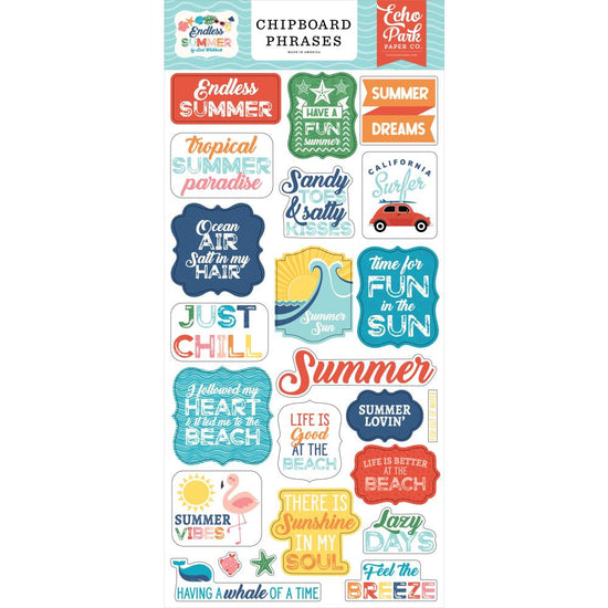 Endless Summer Chipboard 6"X13" Phrases
