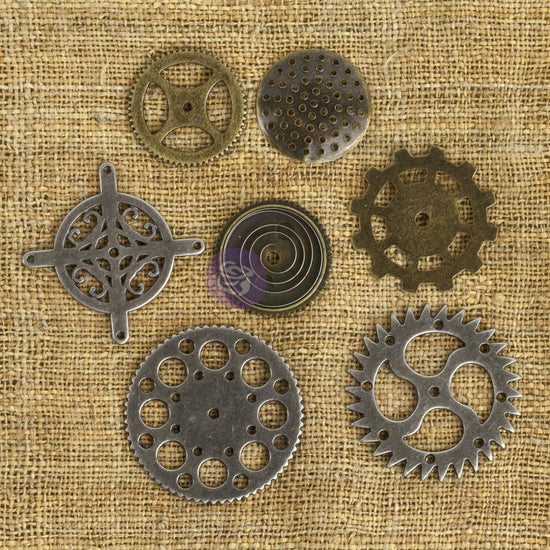 Prima Marketing Mechanicals Metal Embellishments Gears 7/Pkg