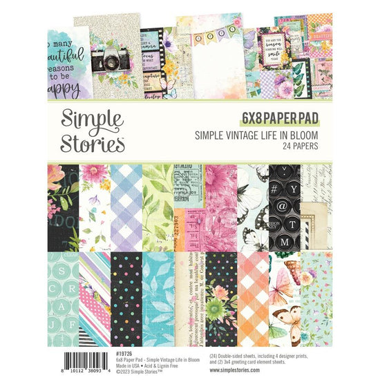 Simple Stories Double-Sided Paper Pad 6"X8" 24/Pkg Simple Vintage Life In Bloom