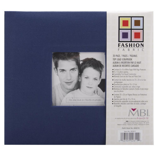MBI Fashion Fabric Post Bound Album W/Window 8"X8"