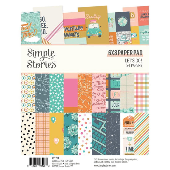 Simple Stories Double-Sided Paper Pad 6"X8" 24/Pkg Let’s Go