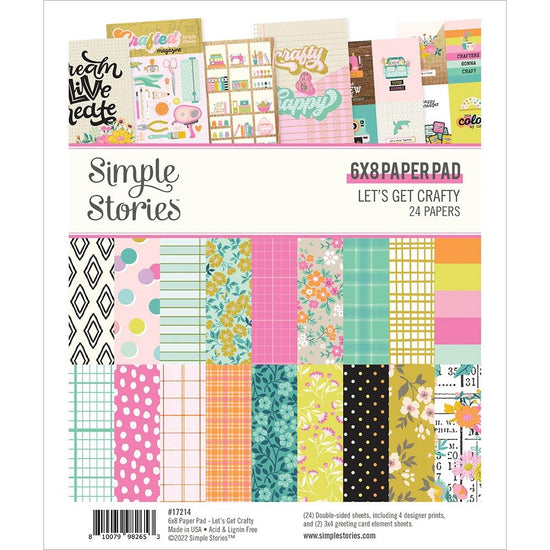 Simple Stories Double-Sided Paper Pad 6"X8" 24/Pkg Let’s Get Crafty