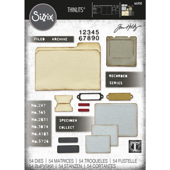 Sizzix Thinlits Dies By Tim Holtz 54/Pkg Specimen 