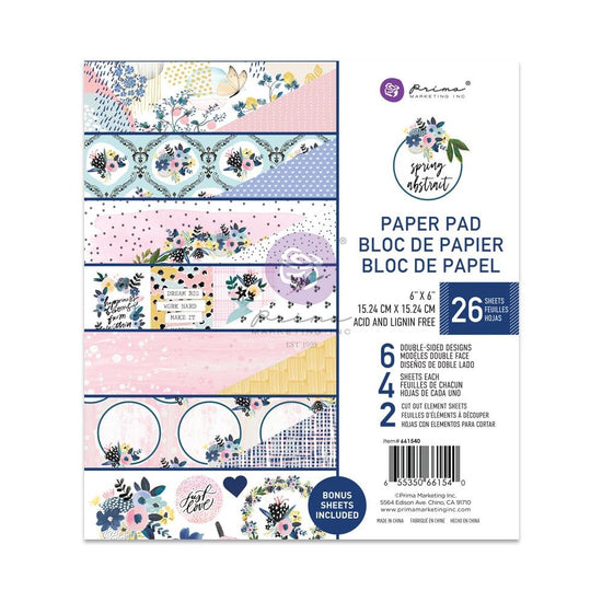 Prima Marketing Double-Sided Paper Pad 6"X6" 26/Pkg Spring Abstract