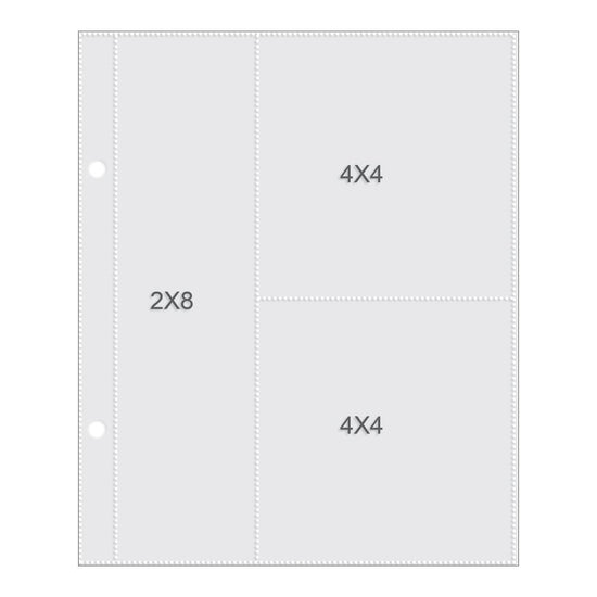 Simple Stories Sn@p! Pocket Pages For 6"X8" Binders 10/Pkg (1) 2"X8" & (2) 4"X4" Pockets