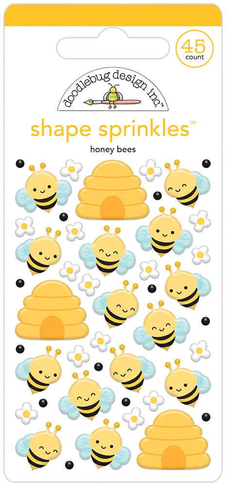 Doodlebug Design Farmers Market Honey Bees Shape Sprinkles