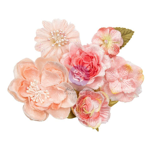 Prima Marketing Mulberry Paper Flowers Velvety Smooth/Strawberry Milkshake