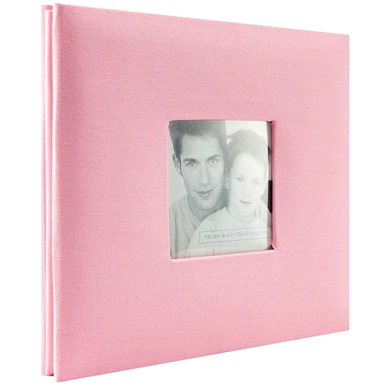 MBI Fashion Fabric Post Bound Album W/Window 8"X8" Pink