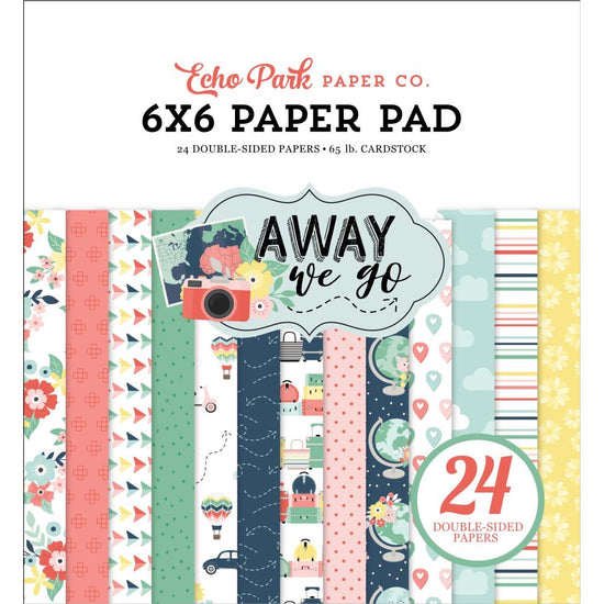 Echo Park Double-Sided Paper Pad 6"X6" 24/Pkg Echo Park Double-Sided Paper Pad 6"X6" 24/Pkg Away We Go