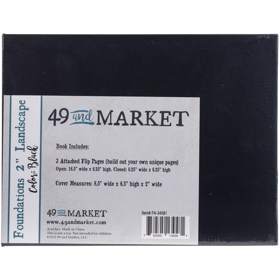 49 And Market Foundations 2" Landscape Album 6.5"X8.5" Black