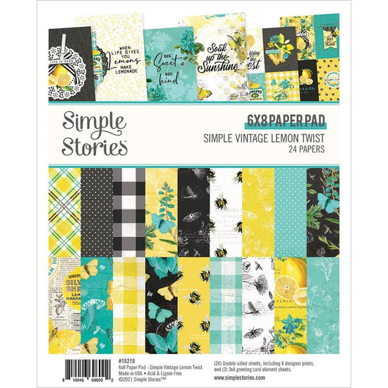 Simple Stories Double-Sided Paper Pad 6"X8" 24/Pkg Simple Vintage Lemon Twist