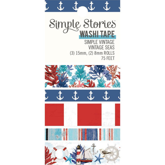 Simple Vintage Vintage Seas Washi Tape 5/Pkg