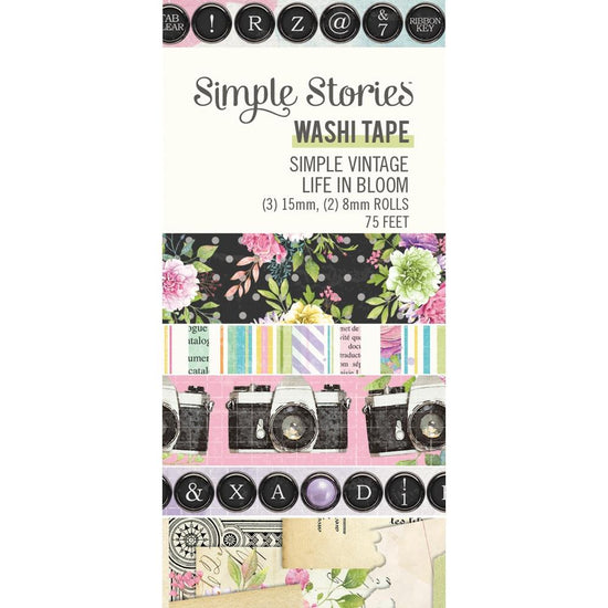 Simple Vintage Life In Bloom Washi Tape 5/Pkg