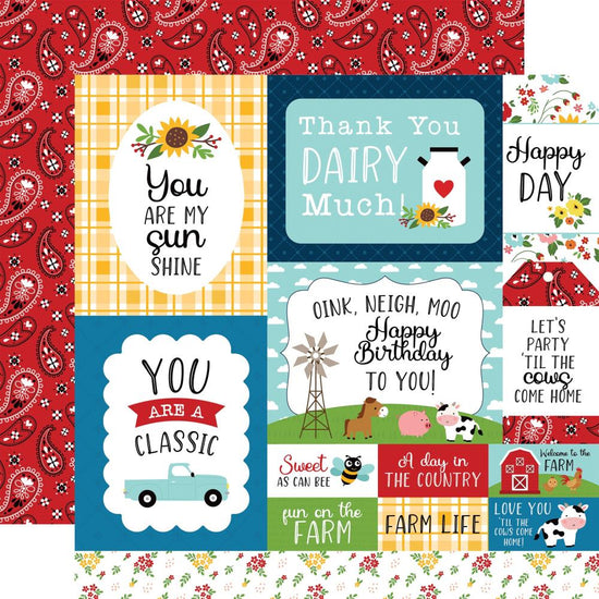 Fun On The Farm Double-Sided Cardstock 12"X12" Multi Journaling Cards