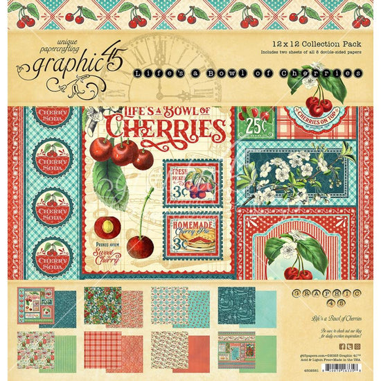 Graphic 45 Collection Pack 12"X12" Life’s a Bowl of Cherries