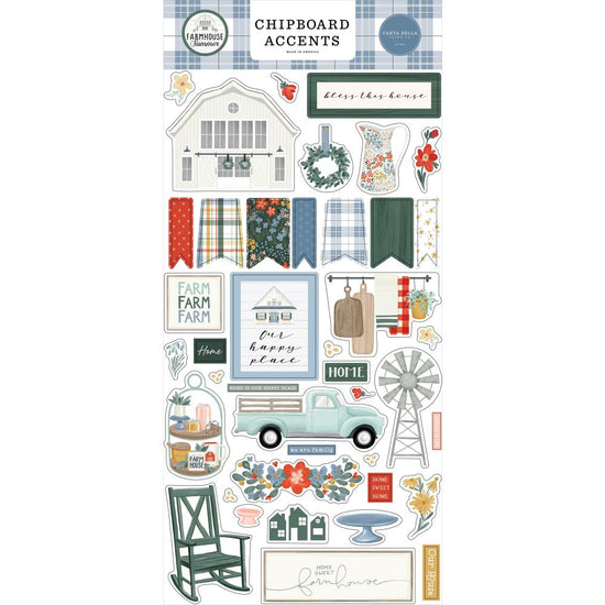 Farmhouse Summer Chipboard 6"X13" Accents