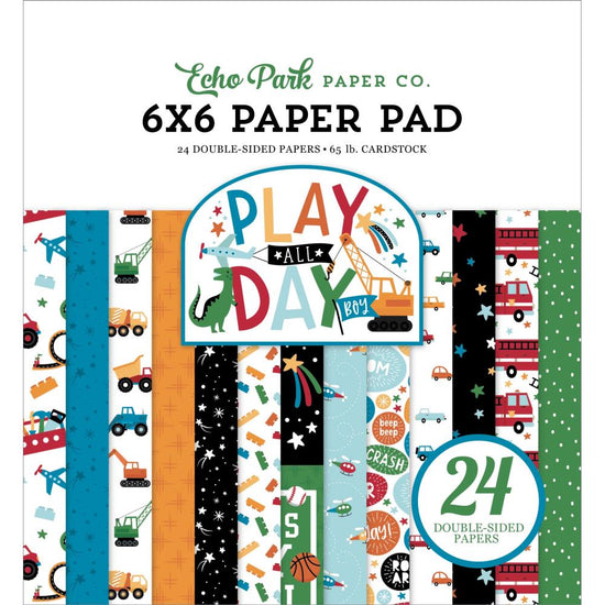 Echo Park Double-Sided Paper Pad 6"X6" 24/Pk Play All Day Boy