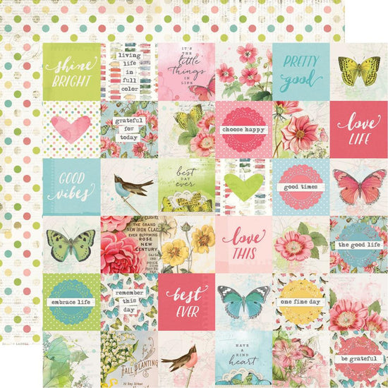 Simple Vintage Botanicals Double-Sided Cardstock 12"X12" 2”x2” Elements