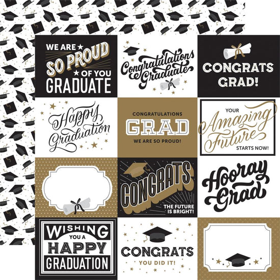 Graduation Double-Sided Cardstock 12"X12" 4"X3" Journaling Cards