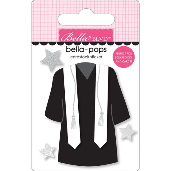 Cap & Gown Bella-Pops 3D Stickers With Honors, W/Foil Accents